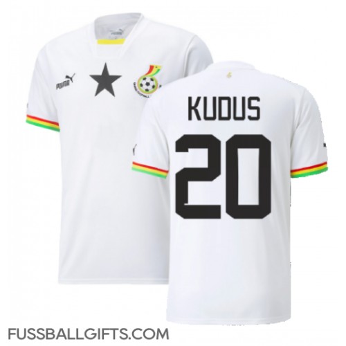 Ghana Mohammed Kudus #20 Fußballbekleidung Heimtrikot WM 2022 Kurzarm